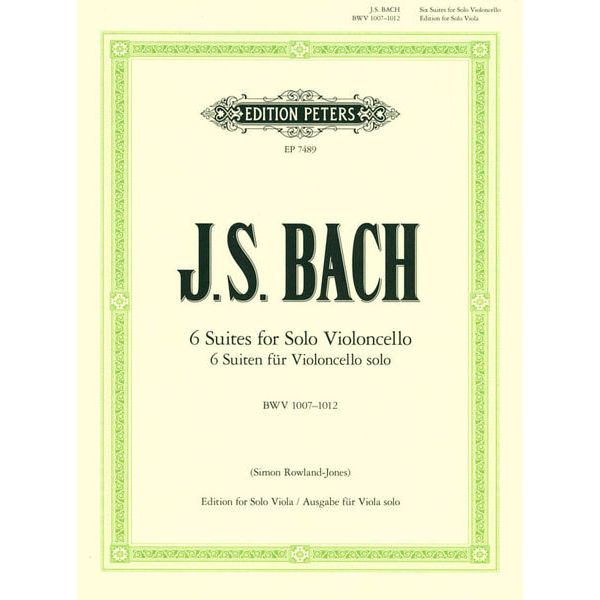 Edition Peters Bach Suiten BWV1007-1012 Viola