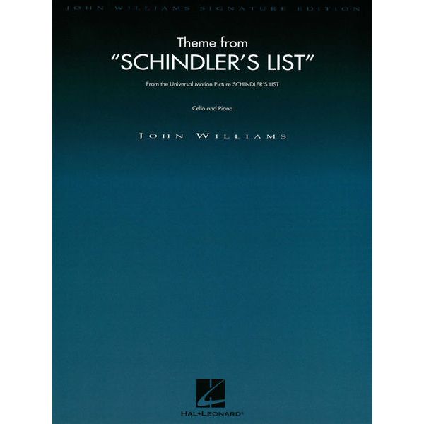 Hal Leonard Schindler's List Theme Cello