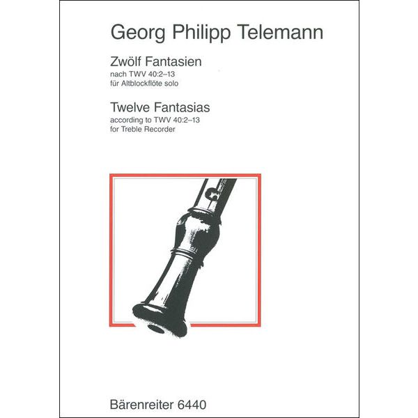 Bärenreiter Telemann 12 Fantasien Recorder