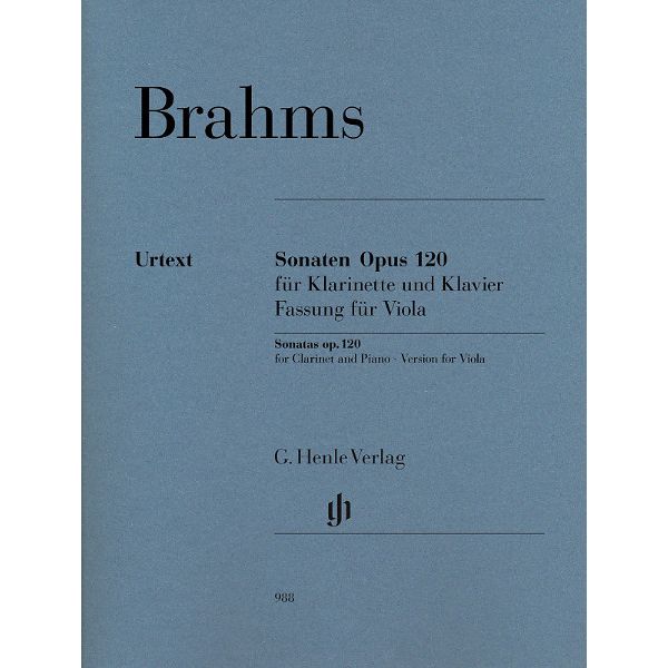 Henle Verlag Brahms 2 Sonaten op.120 Viola