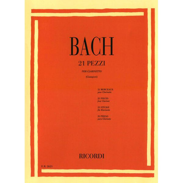Ricordi Bach 21 Pezzi Per Clarinetto