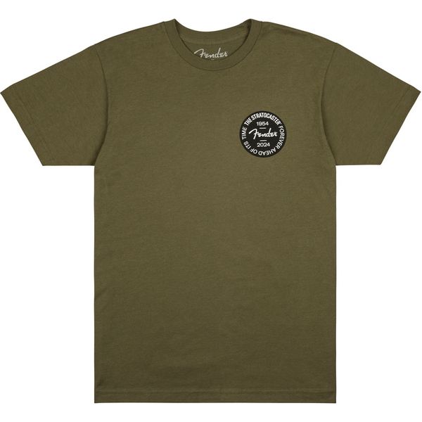 Fender Strat Anniv Badge Tee Olive M