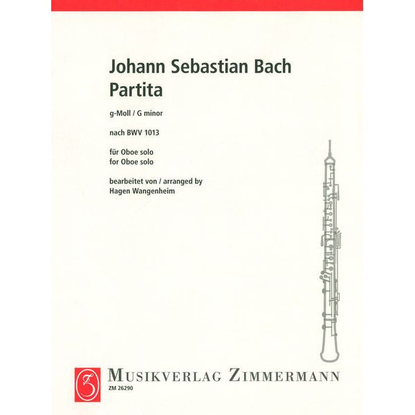 Zimmermann Verlag Bach Partita BWV 1013 Oboe
