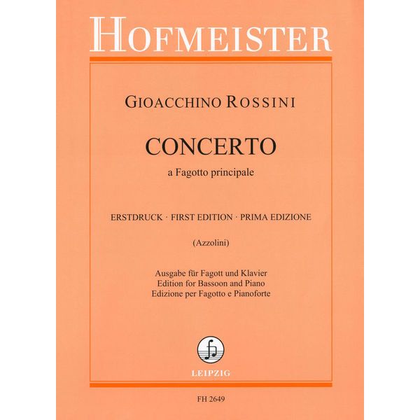 Friedrich Hofmeister Verlag Rossini Concerto a Fagotto