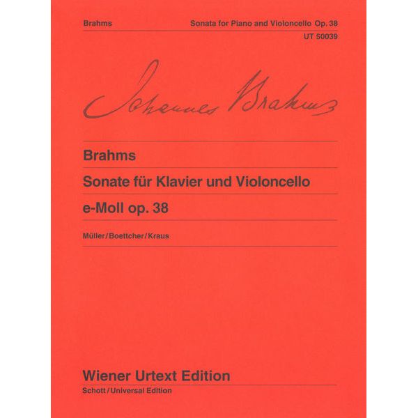 Wiener Urtext Edition Brahms Cellosonate op. 38