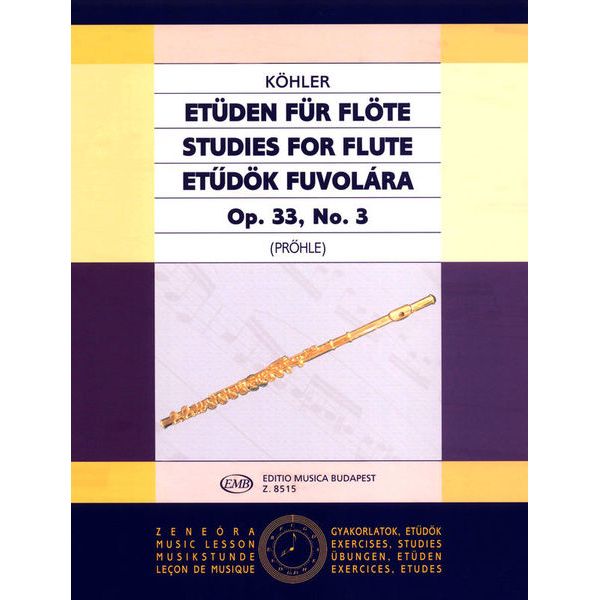 Editio Musica Budapest Köhler Etüden op.33 Flute III